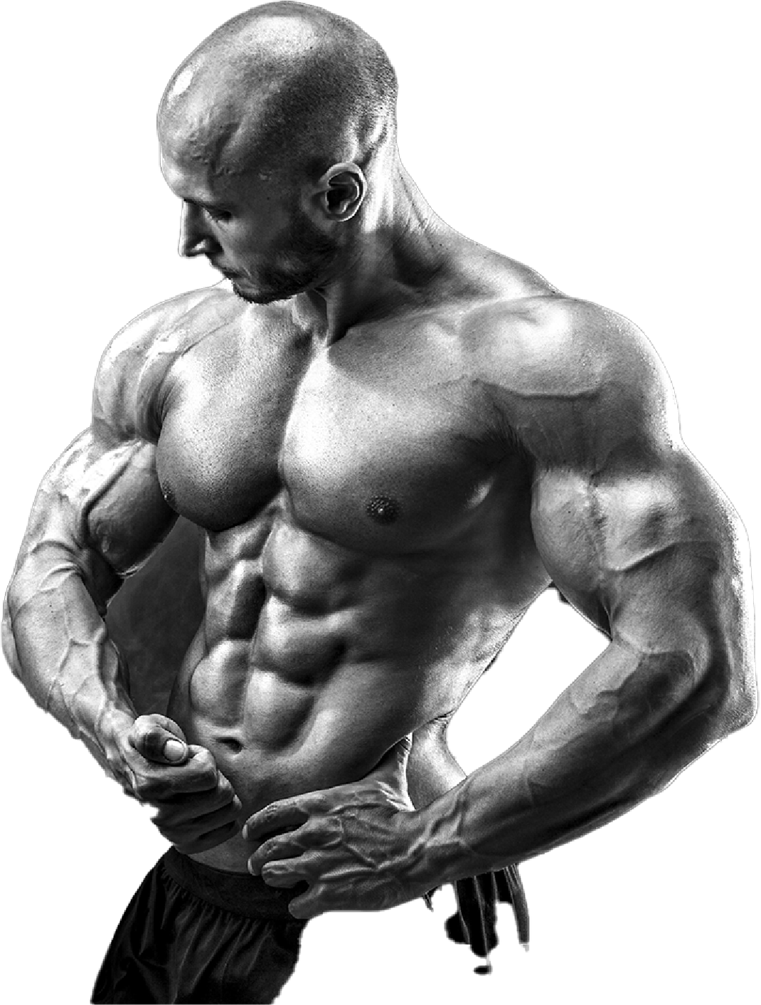 A bodybuilder showing his biceps muscle