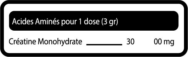 Tableau nutritionnel Créatine Monohydrate 500 g