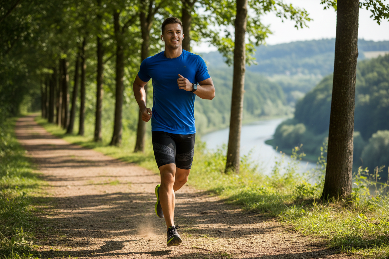 homme sportif courir dehors
