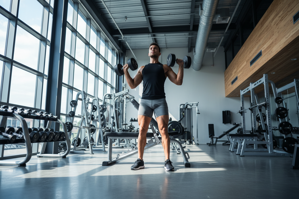 sportif en salle de sport mais sans protéine a coté